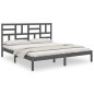 vidaXL Estructura de cama de madera maciza de pino gris 200x200 cm vidaXL Estructura de cama de madera maciza de pino gris 200x200 cm