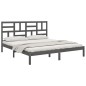 vidaXL Estructura de cama de madera maciza de pino gris 200x200 cm vidaXL Estructura de cama de madera maciza de pino gris 200x200 cm