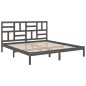 vidaXL Estructura de cama de madera maciza de pino gris 200x200 cm vidaXL Estructura de cama de madera maciza de pino gris 200x200 cm