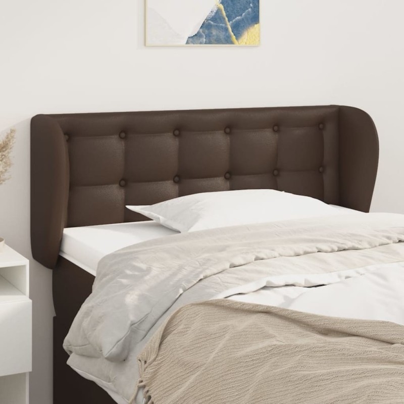 vidaXL Cabecero de cuero sintético marrón 93x23x78/88 cm vidaXL Cabecero de cuero sintético marrón 93x23x78/88 cm