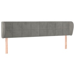 vidaXL Cabecero de terciopelo gris claro 183x23x78/88 cm