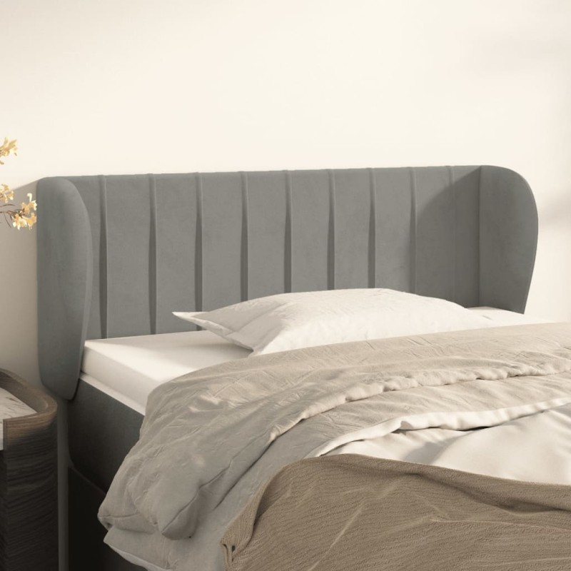 vidaXL Cabecero de terciopelo gris claro 93x23x78/88 cm vidaXL Cabecero de terciopelo gris claro 93x23x78/88 cm