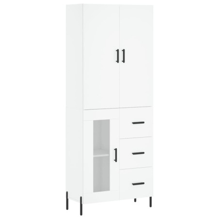 vidaXL Aparador alto madera contrachapada blanco 69,5x34x180 cm