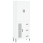 vidaXL Aparador alto madera contrachapada blanco 69,5x34x180 cm