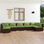 vidaXL Set muebles de jardín 7 piezas y cojines ratán sintético marrón vidaXL Set muebles de jardín 7 piezas y cojines ratán sintético marrón