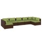 vidaXL Set muebles de jardín 7 piezas y cojines ratán sintético marrón vidaXL Set muebles de jardín 7 piezas y cojines ratán sintético marrón