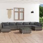 vidaXL Set de muebles de jardín 8 pzas y cojines ratán sintético gris vidaXL Set de muebles de jardín 8 pzas y cojines ratán sintético gris