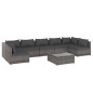 vidaXL Set de muebles de jardín 8 pzas y cojines ratán sintético gris vidaXL Set de muebles de jardín 8 pzas y cojines ratán sintético gris
