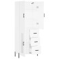 vidaXL Aparador alto madera contrachapada blanco 69,5x34x180 cm