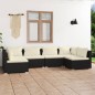 vidaXL Set de muebles de jardín 6 pzas y cojines ratán sintético negro vidaXL Set de muebles de jardín 6 pzas y cojines ratán sintético negro