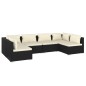 vidaXL Set de muebles de jardín 6 pzas y cojines ratán sintético negro vidaXL Set de muebles de jardín 6 pzas y cojines ratán sintético negro