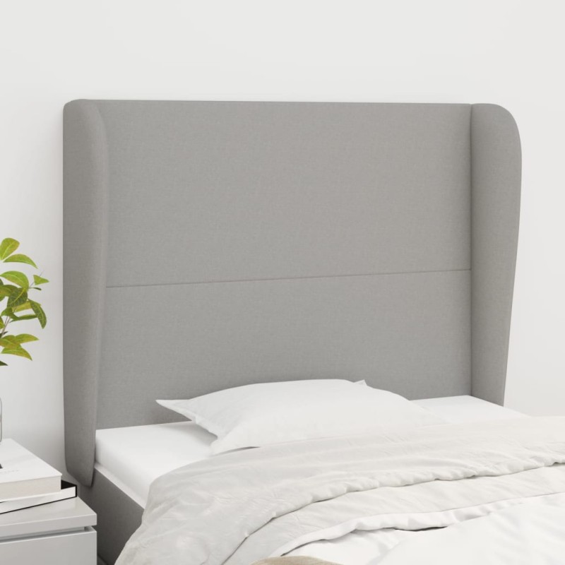 vidaXL Cabecero con orejas de tela gris claro 83x23x118/128 cm vidaXL Cabecero con orejas de tela gris claro 83x23x118/128 cm