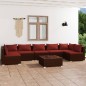 vidaXL Set muebles de jardín 8 piezas y cojines ratán sintético marrón vidaXL Set muebles de jardín 8 piezas y cojines ratán sintético marrón