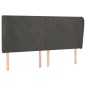 vidaXL Cabecero con orejas de terciopelo gris oscuro 203x23x118/128 cm