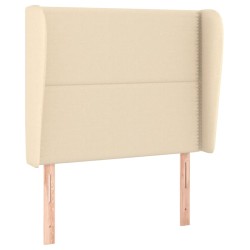 vidaXL Cabecero con orejas de tela color crema 83x23x118/128 cm