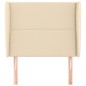 vidaXL Cabecero con orejas de tela color crema 83x23x118/128 cm
