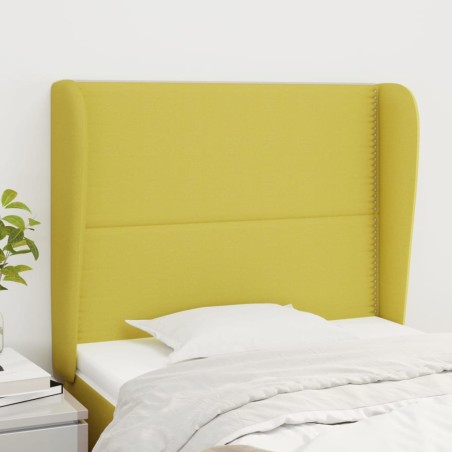 vidaXL Cabecero con orejas de tela verde 83x23x118/128 cm