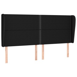 vidaXL Cabecero con orejas de tela negro 183x23x118/128 cm