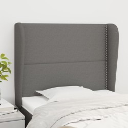 vidaXL Cabecero con orejas de tela gris oscuro 103x23x118/128 cm