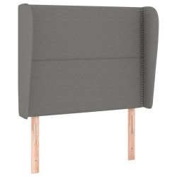 vidaXL Cabecero con orejas de tela gris oscuro 103x23x118/128 cm