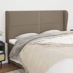 vidaXL Cabecero con orejas de tela gris taupe 163x23x118/128 cm