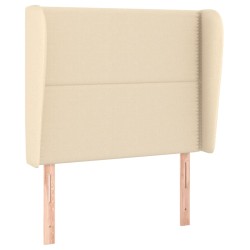 vidaXL Cabecero con orejas de tela color crema 103x23x118/128 cm