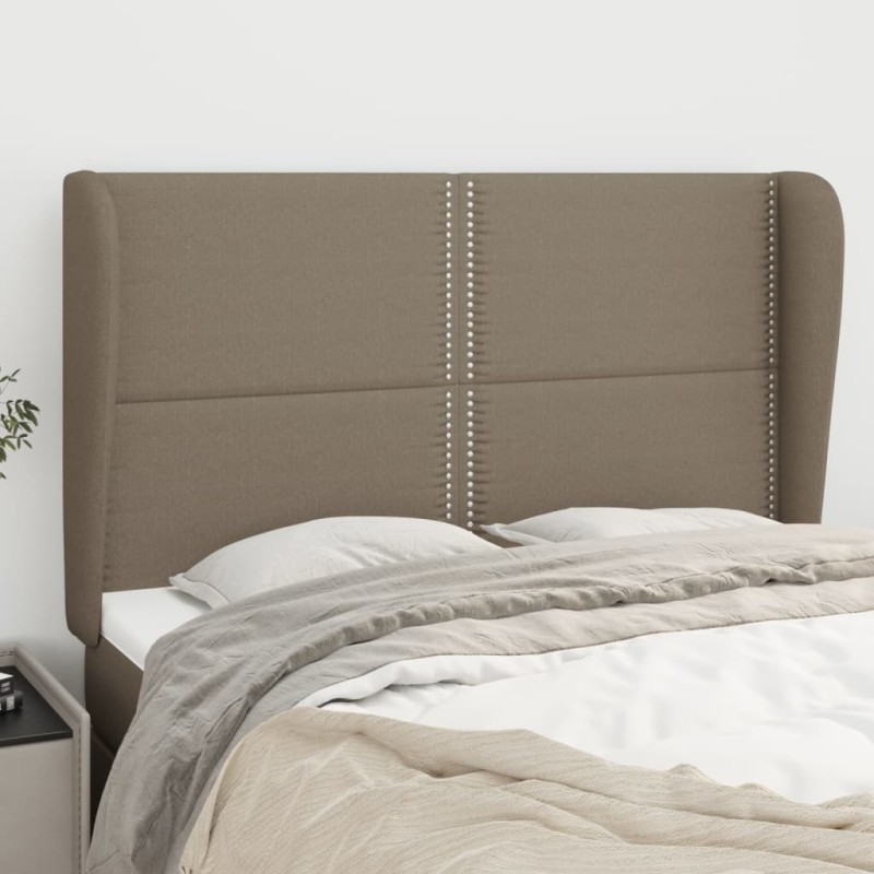 vidaXL Cabecero con orejas de tela gris taupe 147x23x118/128 cm vidaXL Cabecero con orejas de tela gris taupe 147x23x118/128 cm