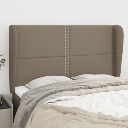 vidaXL Cabecero con orejas de tela gris taupe 147x23x118/128 cm