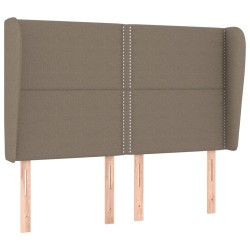 vidaXL Cabecero con orejas de tela gris taupe 147x23x118/128 cm