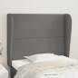 vidaXL Cabecero con orejas cuero sintético gris 93x23x118/128cm vidaXL Cabecero con orejas cuero sintético gris 93x23x118/128cm