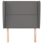 vidaXL Cabecero con orejas cuero sintético gris 93x23x118/128cm vidaXL Cabecero con orejas cuero sintético gris 93x23x118/128cm