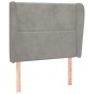 vidaXL Cabecero con orejas de terciopelo gris claro 103x23x118/128 cm