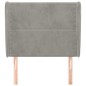 vidaXL Cabecero con orejas de terciopelo gris claro 103x23x118/128 cm