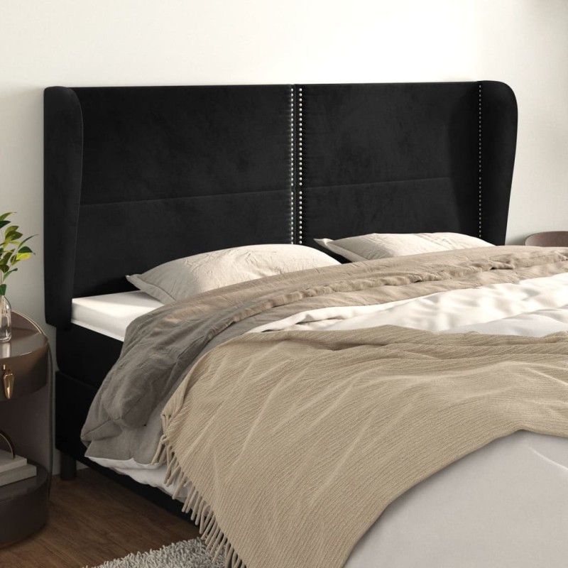 vidaXL Cabecero con orejas de terciopelo gris claro 163x23x118/128 cm vidaXL Cabecero con orejas de terciopelo gris claro 163x23x118/128 cm