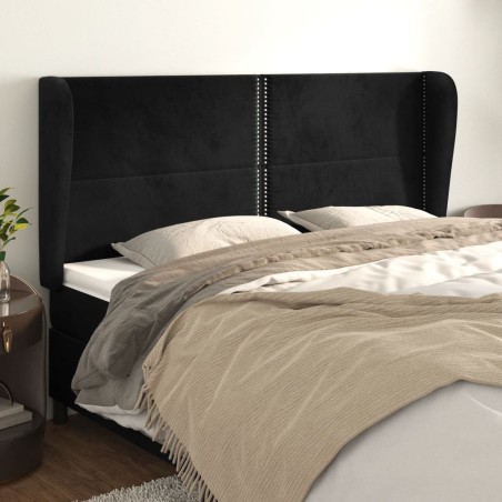 vidaXL Cabecero con orejas de terciopelo gris claro 163x23x118/128 cm