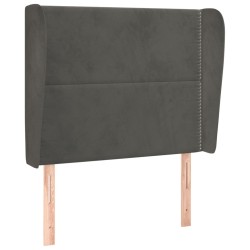 vidaXL Cabecero con orejas de terciopelo gris oscuro 93x23x118/128 cm