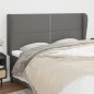 vidaXL Cabecero con orejas de tela gris oscuro 203x23x118/128 cm