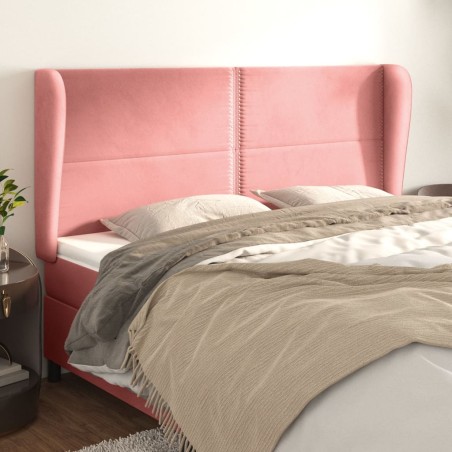 vidaXL Cabecero con orejas de terciopelo rosa 203x23x118/128 cm