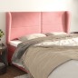 vidaXL Cabecero con orejas de terciopelo rosa 203x23x118/128 cm vidaXL Cabecero con orejas de terciopelo rosa 203x23x118/128 cm