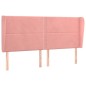 vidaXL Cabecero con orejas de terciopelo rosa 203x23x118/128 cm vidaXL Cabecero con orejas de terciopelo rosa 203x23x118/128 cm