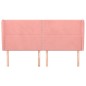 vidaXL Cabecero con orejas de terciopelo rosa 203x23x118/128 cm vidaXL Cabecero con orejas de terciopelo rosa 203x23x118/128 cm