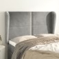 vidaXL Cabecero con orejas de terciopelo gris claro 147x23x118/128 cm