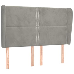 vidaXL Cabecero con orejas de terciopelo gris claro 147x23x118/128 cm