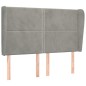 vidaXL Cabecero con orejas de terciopelo gris claro 147x23x118/128 cm