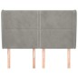 vidaXL Cabecero con orejas de terciopelo gris claro 147x23x118/128 cm