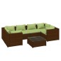 vidaXL Set muebles de jardín 7 piezas y cojines ratán sintético marrón vidaXL Set muebles de jardín 7 piezas y cojines ratán sintético marrón
