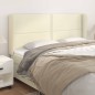 vidaXL Cabecero con orejas cuero sintético crema 163x23x118/128cm vidaXL Cabecero con orejas cuero sintético crema 163x23x118/128cm