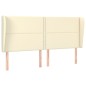 vidaXL Cabecero con orejas cuero sintético crema 163x23x118/128cm vidaXL Cabecero con orejas cuero sintético crema 163x23x118/128cm