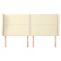 vidaXL Cabecero con orejas cuero sintético crema 163x23x118/128cm vidaXL Cabecero con orejas cuero sintético crema 163x23x118/128cm