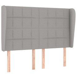 vidaXL Cabecero con orejas de tela gris claro 147x23x118/128 cm